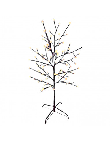 Árbol decorativo con bolas, 150 luces LED, luz cálida, uso exterior, 8 funciones, 180 cm, metal y plástico, decoración de navida
