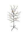 Árbol decorativo con bolas, 150 luces LED, luz cálida, uso exterior, 8 funciones, 180 cm, metal y plástico, decoración de navida