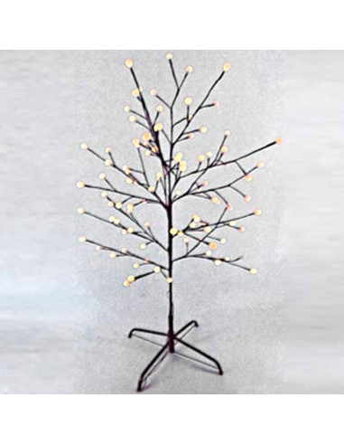 Árbol decorativo con bolas, 150 luces LED, luz cálida, uso exterior, 8 funciones, 180 cm, metal y plástico, decoración de navida
