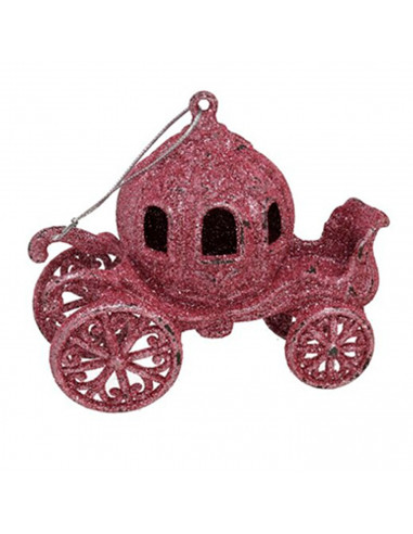 Carroza colgante con glitter 11 x 9 x 5,5 cm, adorno para colgar de navidad, regalo original, decoración festiva salón, dormitor