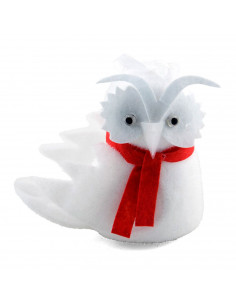 Buho decorartivo de espuma blanco, 13 x 15 x 9 cm, muñeco original, adorno colgante de navidad, decoración festiva salón, dormit