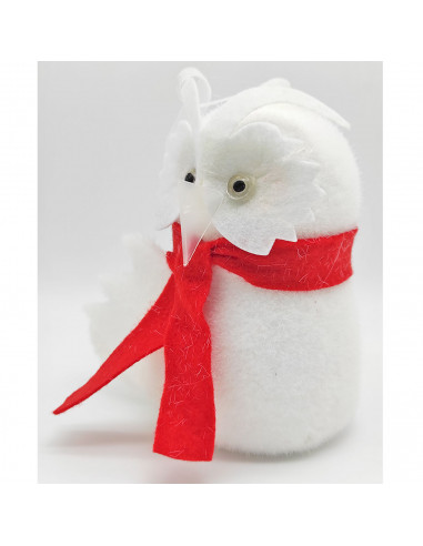 Buho decorartivo de espuma blanco, 13 x 15 x 9 cm, muñeco original, adorno colgante de navidad, decoración festiva salón, dormit