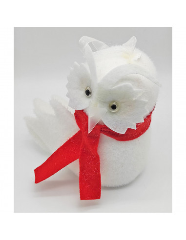 Buho decorartivo de espuma blanco, 13 x 15 x 9 cm, muñeco original, adorno colgante de navidad, decoración festiva salón, dormit