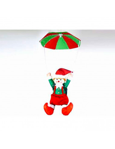 Elfa en paracaídas de 54 cm, muñeco decorativo de navidad, regalo original, decoración festiva salón, dormitorio, balcón, ventan