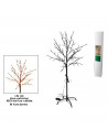 Árbol decorativo con bolas, 120 luces LED, luz cálida, uso exterior, 8 funciones, 150 cm, metal y plástico, decoración de navida