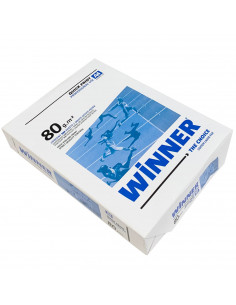 Winner - Pack de 500 folios A4 80 g, papel multiusos para impresora, 1 paquete, 500 hojas, blanco, alta calidad de impresión, fi