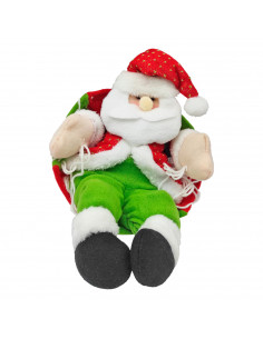 Papá Noel en paracaídas de 50 cm, poliéster, santa klaus, muñeco decorativo de navidad, regalo original, decoración festiva saló