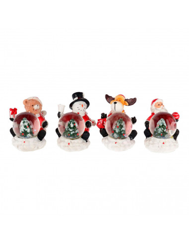 Bola de nieve de cristal con figura de resina 7,5 x 7 x 6 cm, globo de nieve, decoración del hogar, adorno, regalo, coleccionabl