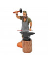 Tradineur - Figura de herrero con yunque para belén navideño 11 cm, durexina, figura decorativa nacimiento, pesebre, navidad, de