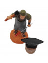 Tradineur - Figura de herrero con yunque para belén navideño 11 cm, durexina, figura decorativa nacimiento, pesebre, navidad, de