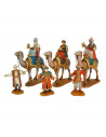 Tradineur - Reyes, camellos y pajes 20 y 11 cm, durexina,  figuras reyes magos para belén, melchor, gaspar y baltasar, nacimient