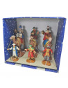 Tradineur - Reyes, camellos y pajes 20 y 11 cm, durexina,  figuras reyes magos para belén, melchor, gaspar y baltasar, nacimient
