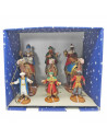 Tradineur - Reyes, camellos y pajes 20 y 11 cm, durexina,  figuras reyes magos para belén, melchor, gaspar y baltasar, nacimient