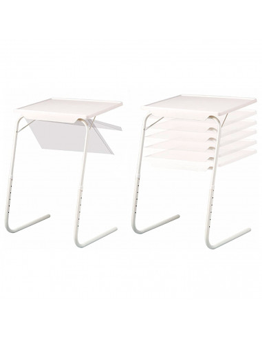 Mesa auxiliar plegable ajustable 52 x 40 x 72 cm, regulable en inclinación y altura, mesa multifuncional ligera, ideal para come
