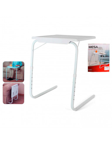 Mesa auxiliar plegable ajustable 52 x 40 x 72 cm, regulable en inclinación y altura, mesa multifuncional ligera, ideal para come
