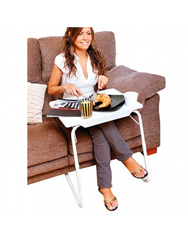 Mesa auxiliar plegable ajustable 52 x 40 x 72 cm, regulable en inclinación y altura, mesa multifuncional ligera, ideal para come