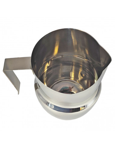 Tradineur - Jarra de leche de acero inoxidable 600 ml, jarra para espuma de café 11 x 9 x 11,5 cm, asa y pico vertedor, cafeterí