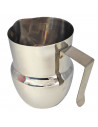 Tradineur - Jarra de leche de acero inoxidable 600 ml, jarra para espuma de café 11 x 9 x 11,5 cm, asa y pico vertedor, cafeterí