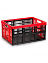 Tradineur - Caja plegable de plástico 32 litros, 22,5 x 47,2 x 34,5 cm, peso máximo 18 kg, caja, contenedor con asas para transp
