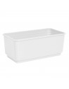Jardinera rectangular blanca de plástico 10 x 24,7 x 13 cm, maceta, macetero, recipiente para plantas y flores, uso interior o e