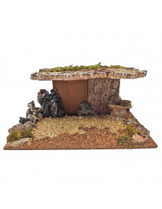 Tradineur - Cueva de corcho para figuras del nacimiento de 8-10 cm, portal, pesebre para belén navideño 11 x 24 x 13 cm, figura