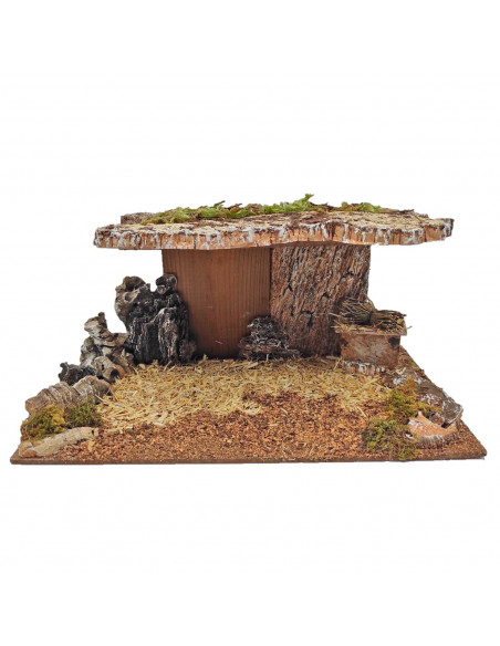 Tradineur - Cueva de corcho para figuras del nacimiento de 8-10 cm, portal, pesebre para belén navideño 11 x 24 x 13 cm, figura