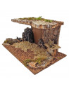 Tradineur - Cueva de corcho para figuras del nacimiento de 8-10 cm, portal, pesebre para belén navideño 11 x 24 x 13 cm, figura