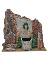 Tradineur - Fuente eléctrica para belén 13 x 15,3 x 8,7 cm, 2,5W, fuente rústica con agua para portal, nacimiento, figura decora