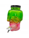 Tradineur - Tarro dispensador con grifo - Diseño de calavera de cristal - Capacidad de 4 Litros - Recipiente para servir agua, b