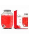 Tradineur - Tarro dispensador con grifo - Fabricado en Cristal Transparente - Capacidad de 8 Litros - Recipiente para servir agu