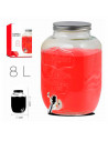 Tradineur - Tarro dispensador con grifo - Fabricado en Cristal Transparente - Capacidad de 8 Litros - Recipiente para servir agu