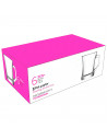 Tradineur - Caja de 6 vasos Modelo Zen+ - Capacidad de 225 ML - Fabricado en Vidrio Resistente - Apto para lavavajillas - Tamaño