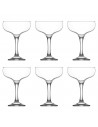 Tradineur - Set de 6 copas de champagne de cristal, 235 ml, modelo Misket, juego de copas clásicas con tallo fino 9,5 x 13,5 cm