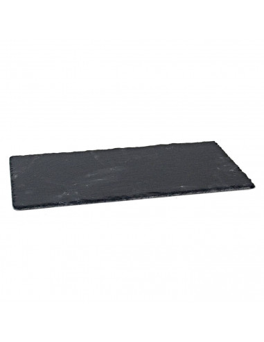 Tradineur - Plato de Pizarra Rectangular, Bandeja para hosteleria, servicio y degustación, Canto rústico, Tabla de Piedra Natura