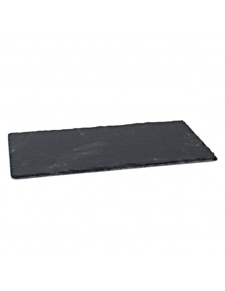 Tradineur - Plato de Pizarra Rectangular, Bandeja para hosteleria, servicio y degustación, Canto rústico, Tabla de Piedra Natura