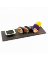 Tradineur - Plato de Pizarra Rectangular, Bandeja para hosteleria, servicio y degustación, Canto rústico, Tabla de Piedra Natura