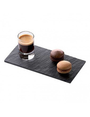 Tradineur - Plato de Pizarra Rectangular, Bandeja para hosteleria, servicio y degustación, Canto rústico, Tabla de Piedra Natura