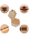 Caja de madera hexagonal con cierre metálico 6 x 11,7 x 10,3 cm, cajita decorativa de madera natural sin tratar para manualidade