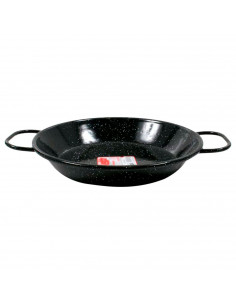 Tradineur - Paellera valenciana esmaltada, diámetro 18 cm, 1 ración, color negro, cocinar arroces, apta para gas, vitrocerámica,
