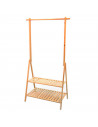 Perchero zapatero de madera 2 baldas y colgador 75 x 40 x160 cm, soporte ropa, zapatos, bolsos para entrada, recibidor, dormitor