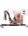 Tradineur - Barra de musculación 50 kg, barra flexible de ejercicio de resistencia, máquina entrenamiento de brazo y pectorales,