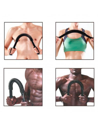 Tradineur - Barra de musculación 50 kg, barra flexible de ejercicio de resistencia, máquina entrenamiento de brazo y pectorales,