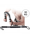Tradineur - Barra de musculación 30 kg, barra flexible de ejercicio de resistencia, máquina entrenamiento de brazo y pectorales,