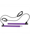 Tradineur - Barra de pilates con bandas de resistencia, barra fitness portátil con enganches para los pies, ejercicio en casa, y