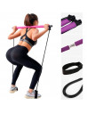 Tradineur - Barra de pilates con bandas de resistencia, barra fitness portátil con enganches para los pies, ejercicio en casa, y