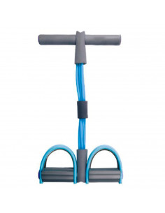 Banda elástica para ejercitar piernas y brazos, 18 kg, 4 tubos y pedal, multifunción, para yoga, fitness, cuerda de ejercicio de
