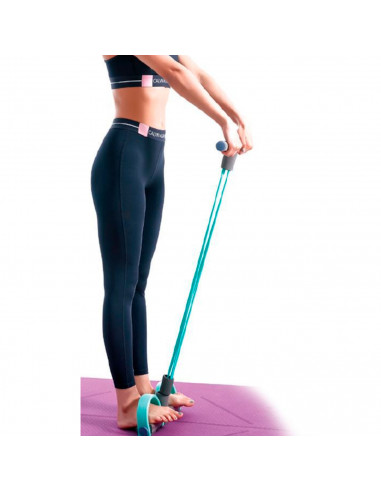 Banda elástica para ejercitar piernas y brazos, 18 kg, 4 tubos y pedal, multifunción, para yoga, fitness, cuerda de ejercicio de