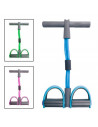 Banda elástica para ejercitar piernas y brazos, 18 kg, 4 tubos y pedal, multifunción, para yoga, fitness, cuerda de ejercicio de