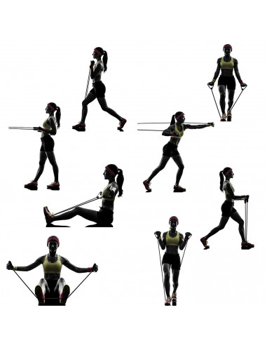 Banda elástica de resistencia para ejercitar piernas y brazos, 13,5 kg, multifunción, para yoga, fitness, cuerda de ejercicio pa