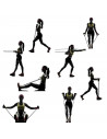 Banda elástica de resistencia para ejercitar piernas y brazos, 13,5 kg, multifunción, para yoga, fitness, cuerda de ejercicio pa